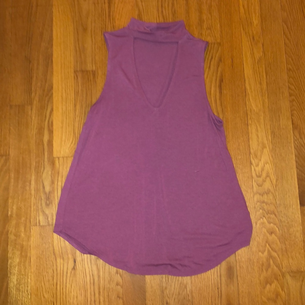 Express turtleneck tank top with chest cut out